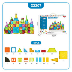 Μαγνητικά τουβλάκια LELINO Diamond 75 τεμάχια