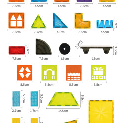 Μαγνητικά τουβλάκια LELINO Diamond 75 τεμάχια