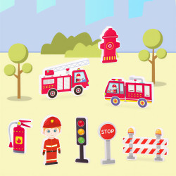 Μαγνητικά πλακίδια LELINO Fantasy Fire Control  48 τεμάχια