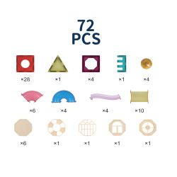 Μαγνητικά τουβλάκια LELINO Roller 72 τεμάχια